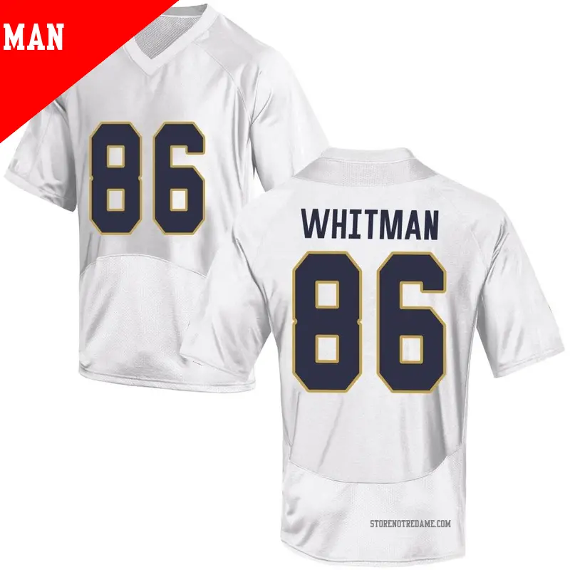 Men's ＃86 Alex Whitman Notre Dame Fighting Irish Game White Football College Jersey