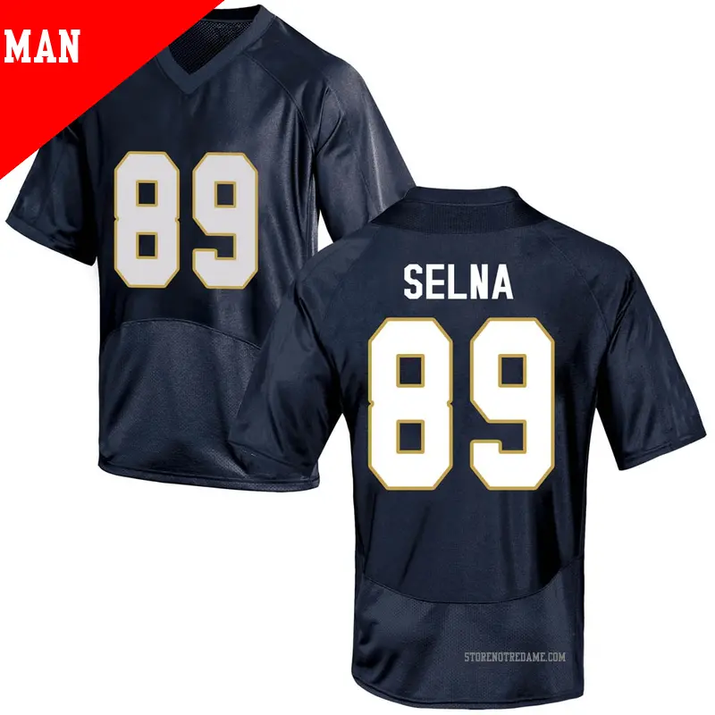 Men's ＃89 Charlie Selna Notre Dame Fighting Irish Game Navy Blue Football College Jersey