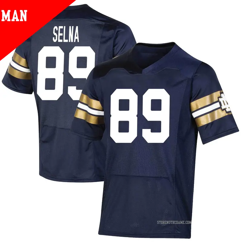 Men's ＃89 Charlie Selna Notre Dame Fighting Irish Premier Navy Replica 2021 Shamrock Series Football Jersey