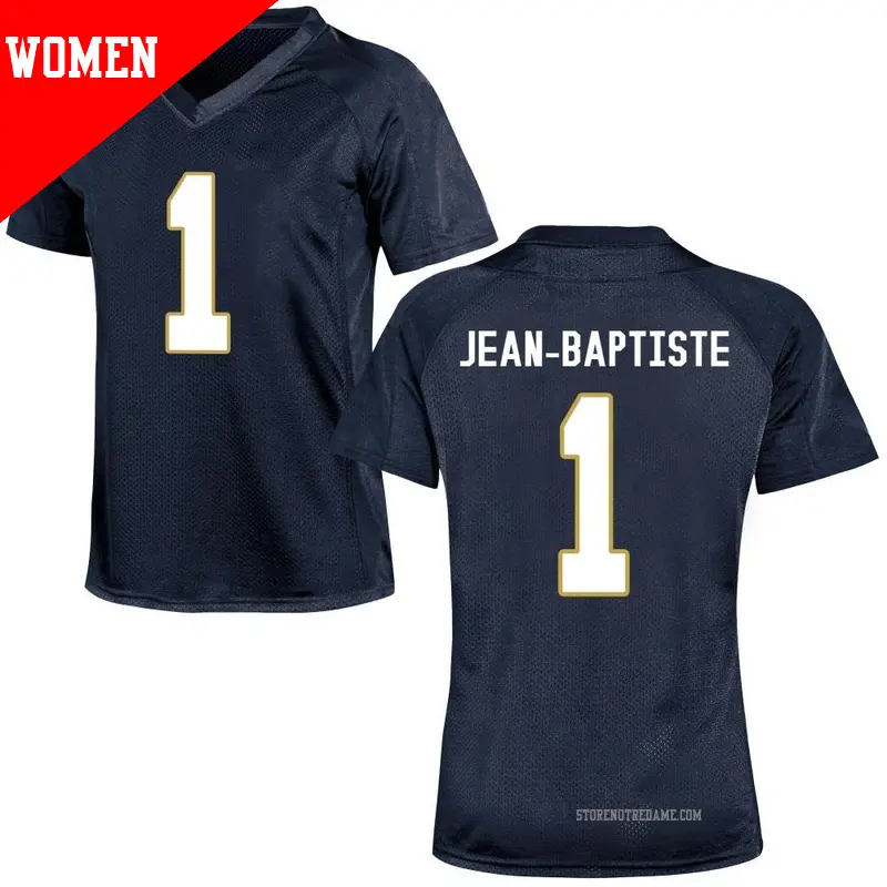 Women's ＃1 Javontae Jean-Baptiste Notre Dame Fighting Irish Game Navy Blue Football College Jersey