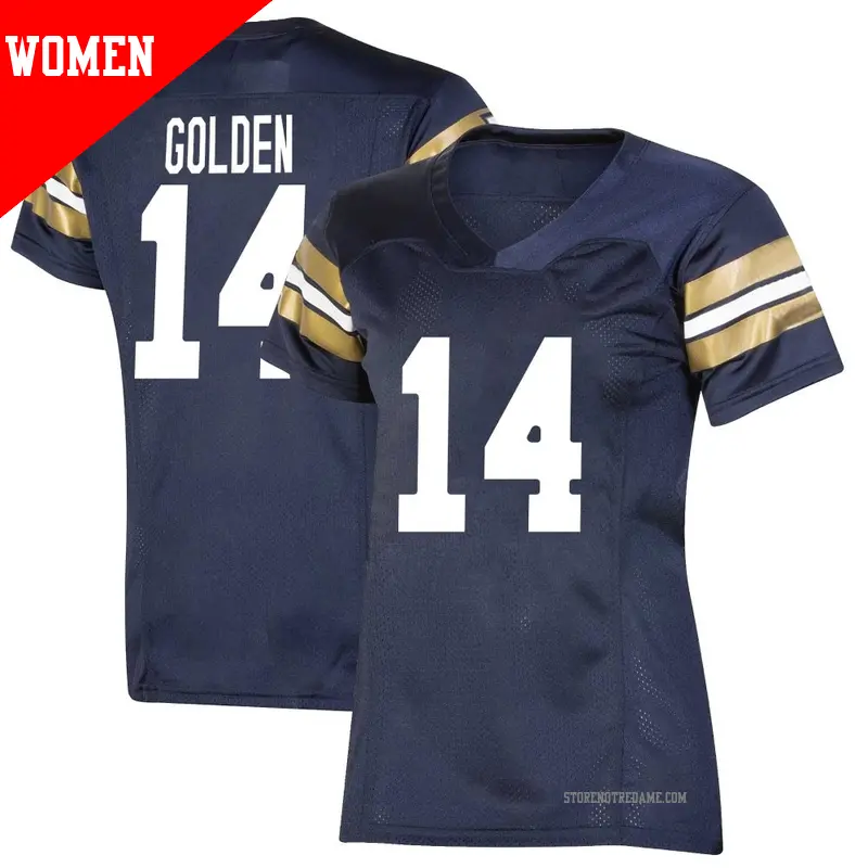 Women's ＃14 Dallas Golden Notre Dame Fighting Irish Premier Navy Replica 2021 Shamrock Series Football Jersey