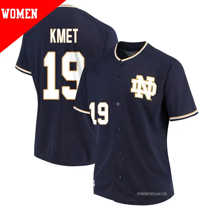 Women's ＃19 Casey Kmet Notre Dame Fighting Irish Replica Navy Performance Baseball Jersey