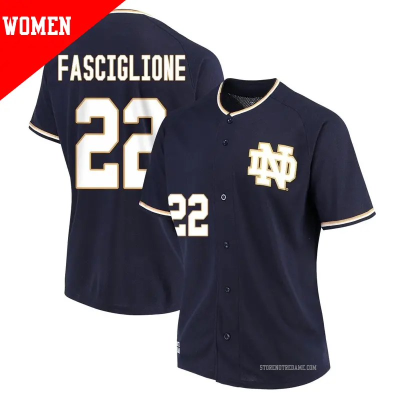 Women's ＃22 Peter Fasciglione Notre Dame Fighting Irish Replica Navy Performance Baseball Jersey