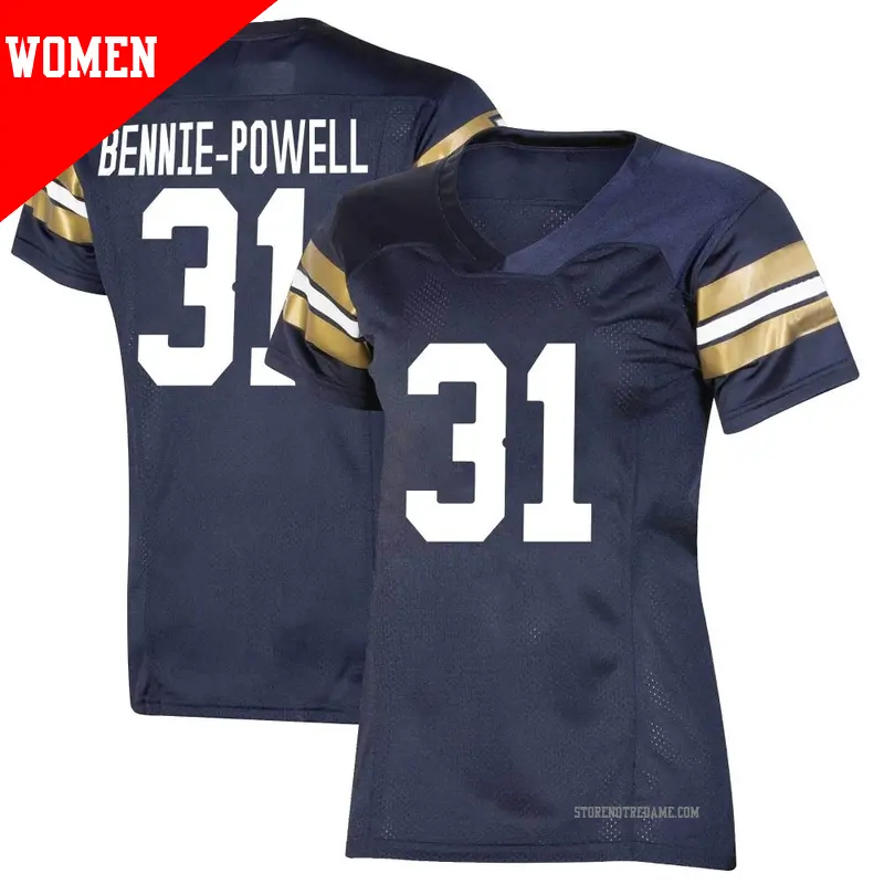 Women's ＃31 Taebron Bennie-Powell Notre Dame Fighting Irish Premier Navy Replica 2021 Shamrock Series Football Jersey