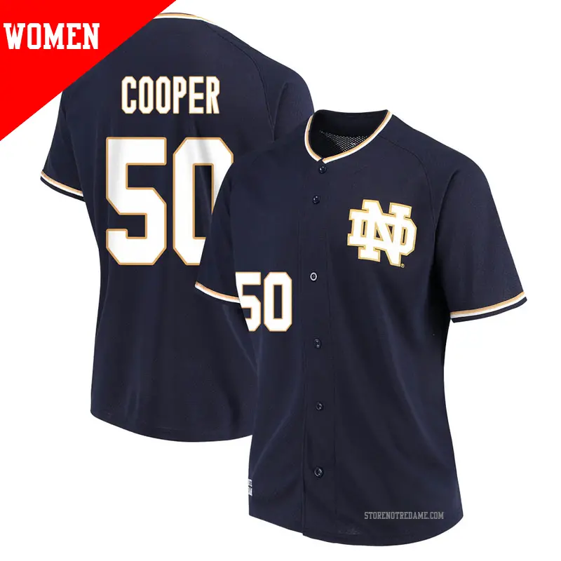 Women's ＃50 Sammy Cooper Notre Dame Fighting Irish Replica Navy Performance Baseball Jersey