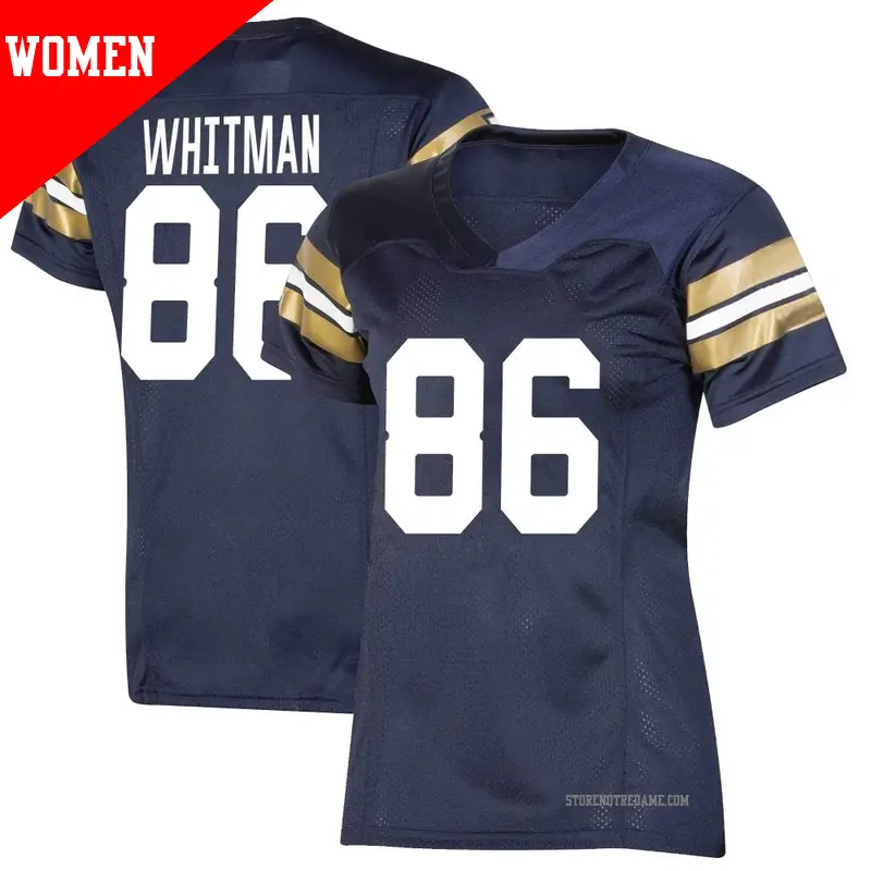 Women's ＃86 Alex Whitman Notre Dame Fighting Irish Premier Navy Replica 2021 Shamrock Series Football Jersey