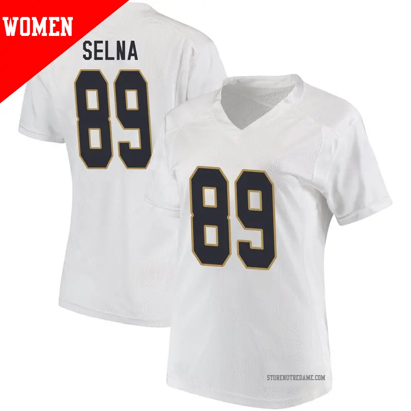 Women's ＃89 Charlie Selna Notre Dame Fighting Irish Game White Football College Jersey