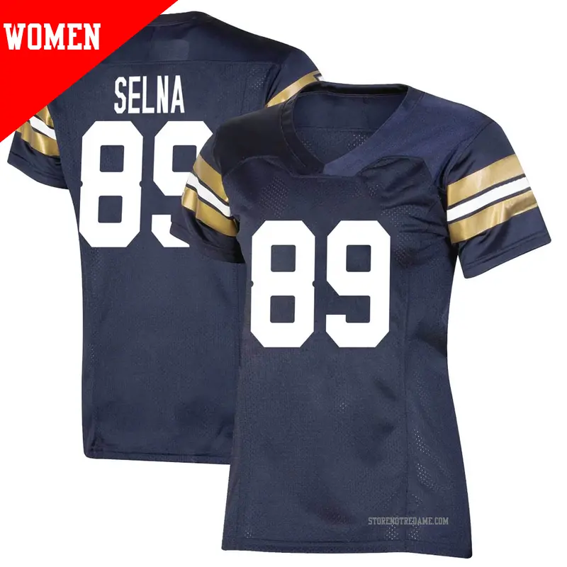 Women's ＃89 Charlie Selna Notre Dame Fighting Irish Premier Navy Replica 2021 Shamrock Series Football Jersey