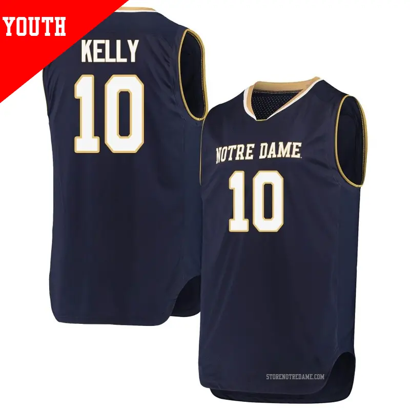 Youth ＃10 JT Kelly Notre Dame Fighting Irish Replica Navy Basketball Jerseys