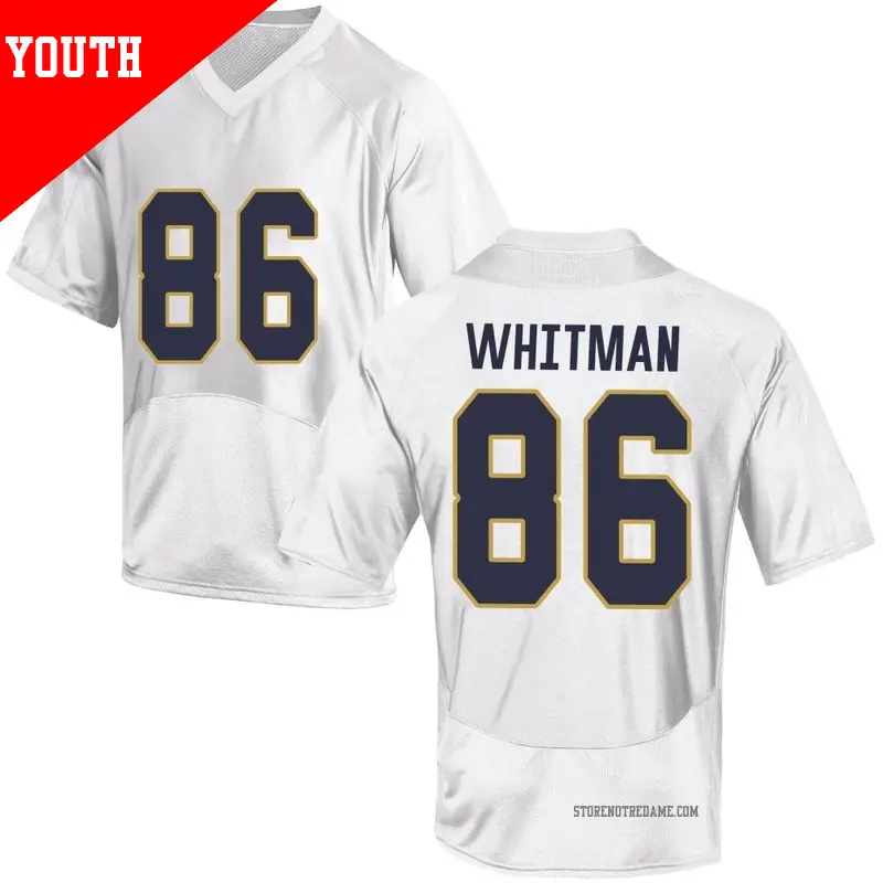 Youth ＃86 Alex Whitman Notre Dame Fighting Irish Replica White Football College Jersey