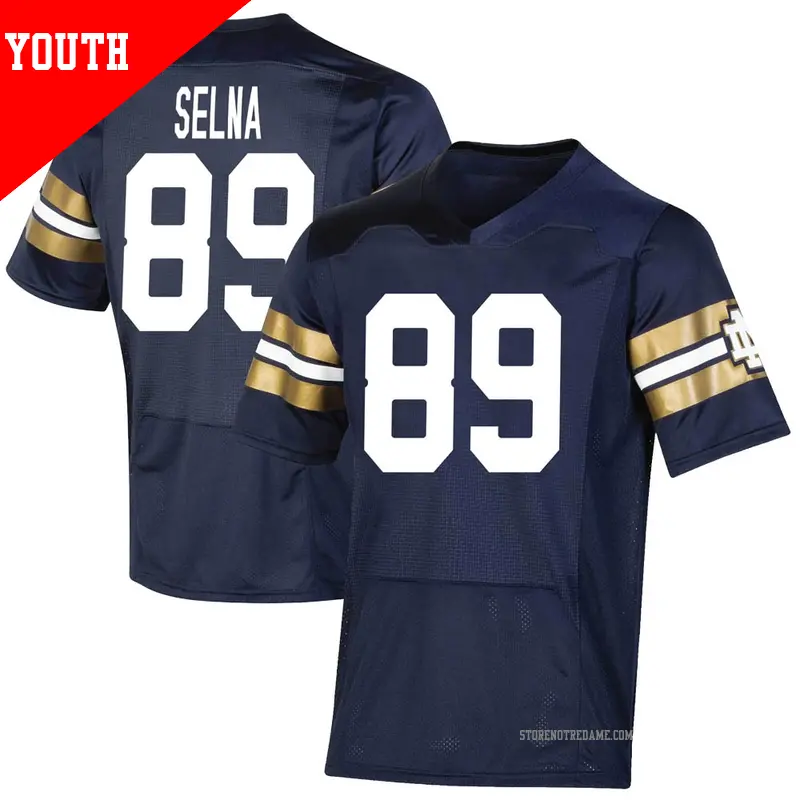 Youth ＃89 Charlie Selna Notre Dame Fighting Irish Premier Navy Replica 2021 Shamrock Series Football Jersey